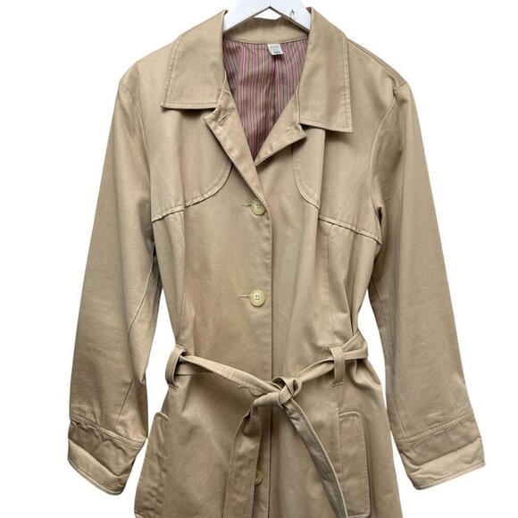 OLD NAVY Trenchcoat Size XXL Womens Jacket Cotton Khaki Tan Coat Vintage - Picture 2 of 9